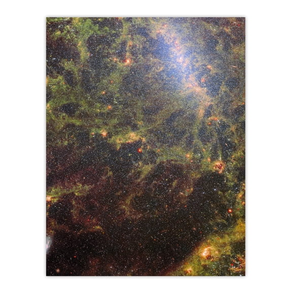 NASA James Webb Space Telescope Behind the Bars of NGC 5068 Green Spiral Galaxy Bedroom Decor Unframed Wall Art Print Poster Home Decor Premium