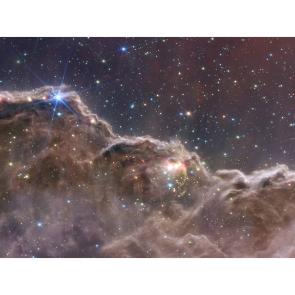 NASA James Webb Space Telescope Cosmic Cliffs in the Carina Nebula NGC 3372 NIRCam and MIRI Composite Image Extra Large XL Wall Art Poster Print