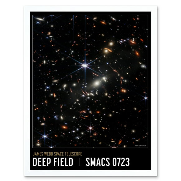 NASA James Webb Space Telescope First Deep Field Smacs 0723 Volans Constellation Galaxy Image Art Print Framed Poster Wall Decor 12x16 inch