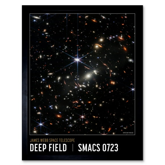 NASA James Webb Space Telescope First Deep Field Smacs 0723 Volans Constellation Galaxy Image Art Print Framed Poster Wall Decor 12x16 inch
