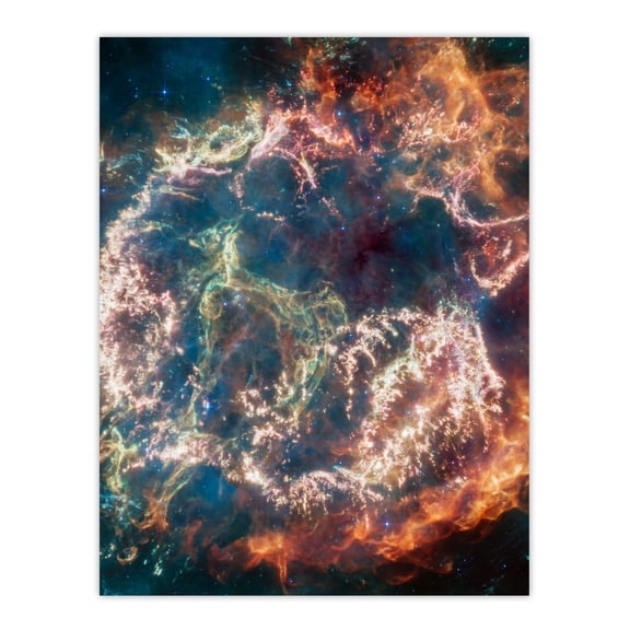 NASA James Webb Space Telescope Never-Before-Seen Details in Cassiopeia A Exploded Star Bedroom Decor Large Wall Art Poster Print Thick Paper 18X24 Inch