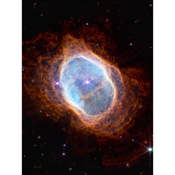 NASA James Webb Space Telescope Southern Ring Nebula NGC 3132 NIRCam Image Extra Large XL Wall Art Poster Print