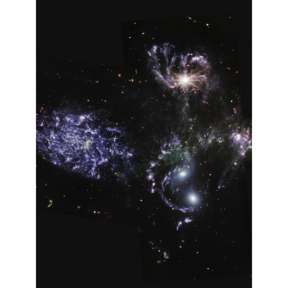 NASA James Webb Space Telescope Stephans Quintet MIRI Image Five Galaxies Extra Large XL Wall Art Poster Print