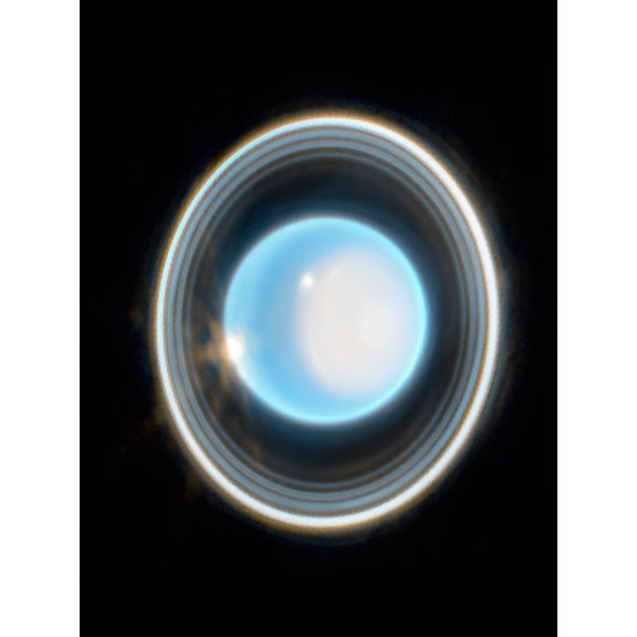 NASA James Webb Space Telescope Zoomed in Uranus Planet Rings NIRCam Extra Large XL Wall Art Poster Print