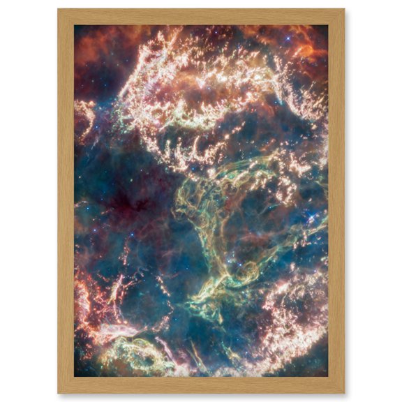 NASA James Webb Telescope Cassiopeia A In Detail Artwork Framed Wall Art Print A4