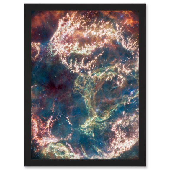 NASA James Webb Telescope Cassiopeia A In Detail Artwork Framed Wall Art Print A4