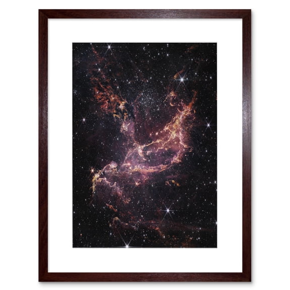 NASA James Webb Telescope Cluster’s Dusty Ribbons Star Formation Artwork Framed Wall Art Print 9X7 Inch