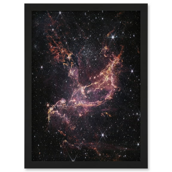 NASA James Webb Telescope Cluster’s Dusty Ribbons Star Formation Artwork Framed Wall Art Print A4