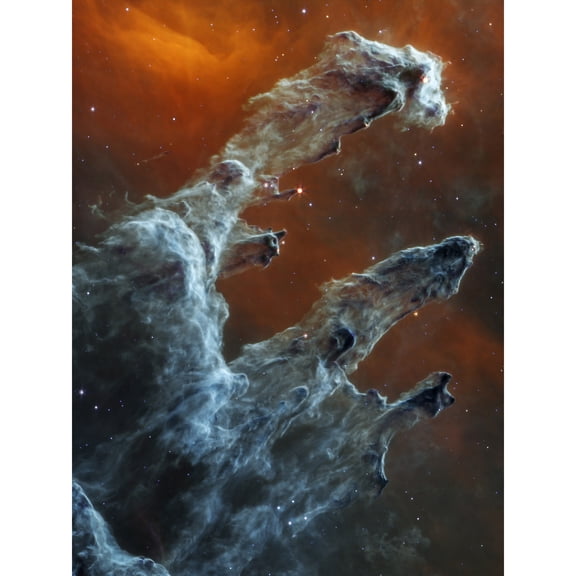 NASA James Webb Telescope Ghostly Figures Pillars of Creation MIRI Image Extra Large XL Wall Art Poster Print