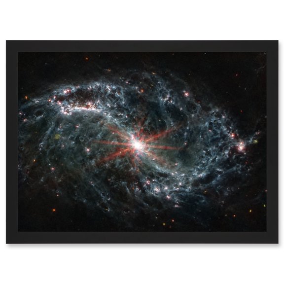 NASA James Webb Telescope NGC 7496 Intricate Network Gas Dust Galaxies Artwork Framed Wall Art Print A4