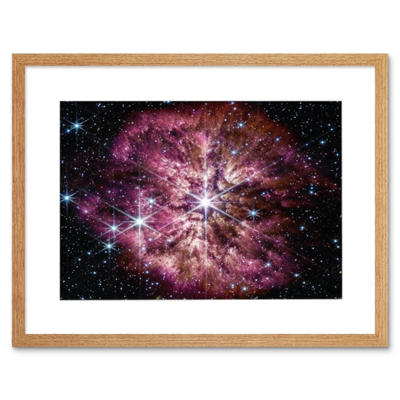 NASA James Webb Telescope Prelude to Supernova Artwork Framed Wall Art Print 9X7 Inch