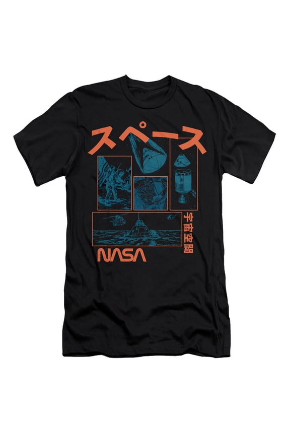 Japanese Retro Unisex Adult Canvas Brand T Shirt, Black, X-Large