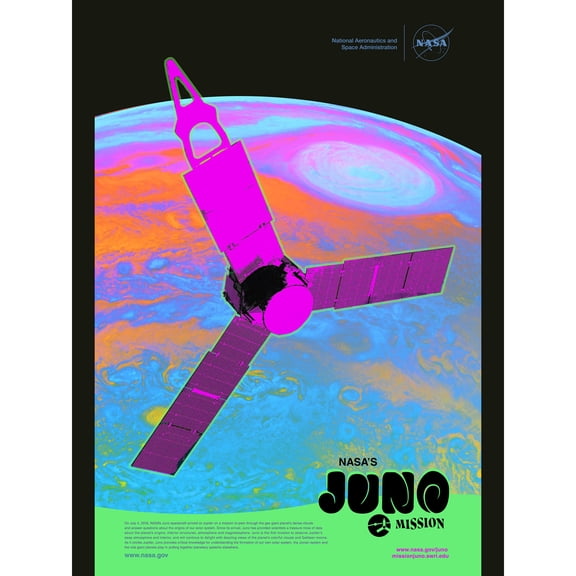 NASA Jupiter Juno Mission Psychedelic Extra Large XL Wall Art Poster Print