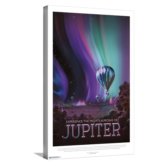 NASA - Jupiter Travel Poster Canvas Wall Poster, 14.725" x 22.375"
