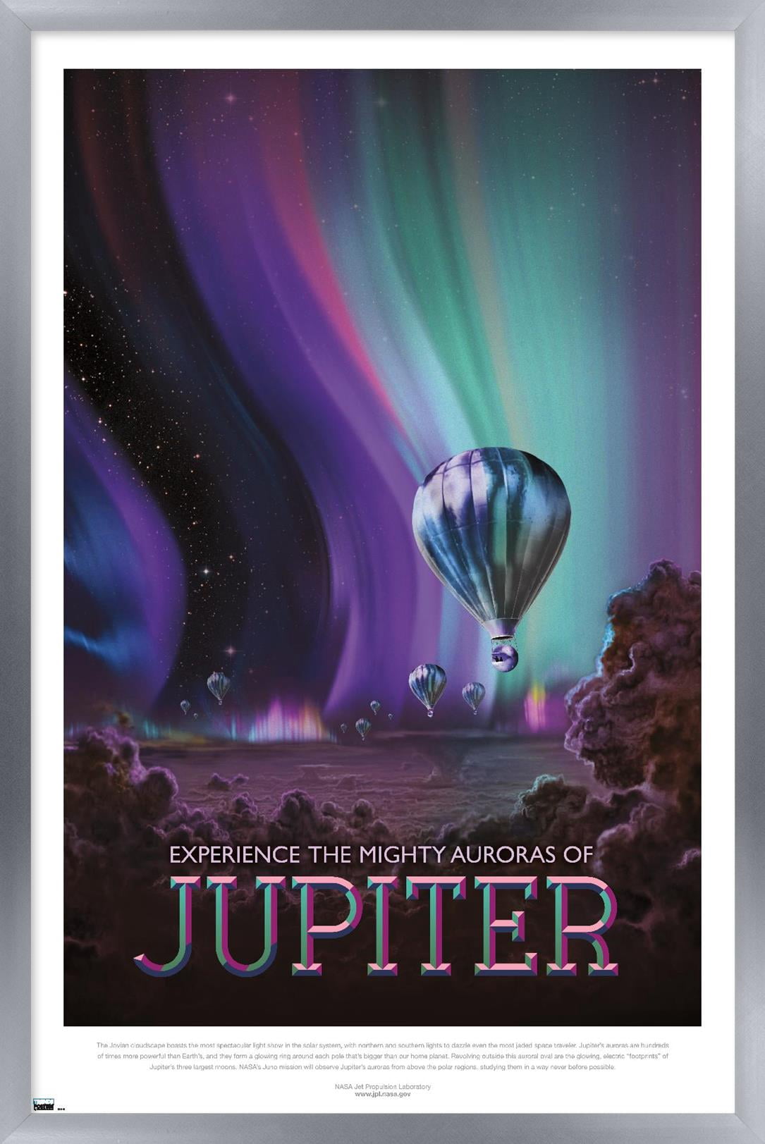 NASA - Jupiter Travel Poster Wall Poster, 14.725" x 22.375" Framed
