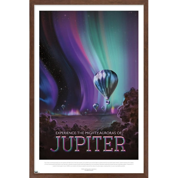 NASA - Jupiter Travel Poster Wall Poster, 22.375" x 34" Framed
