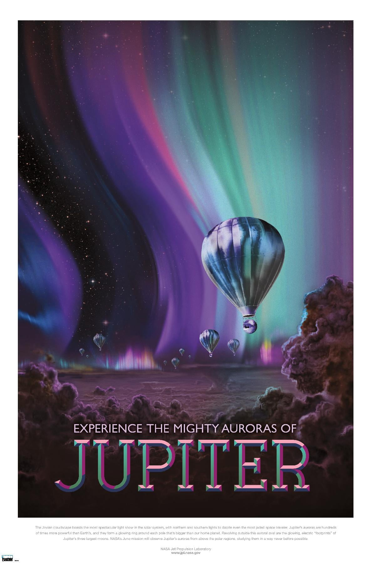 NASA - Jupiter Travel Poster Wall Poster, 22.375" x 34"