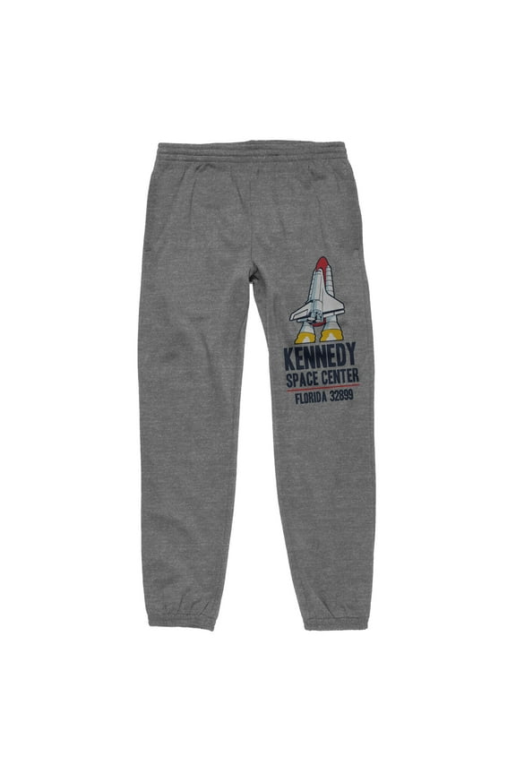 NASA Kennedy Space Center Logo Men's Athletic Gray Graphic Sweatpants-XXL