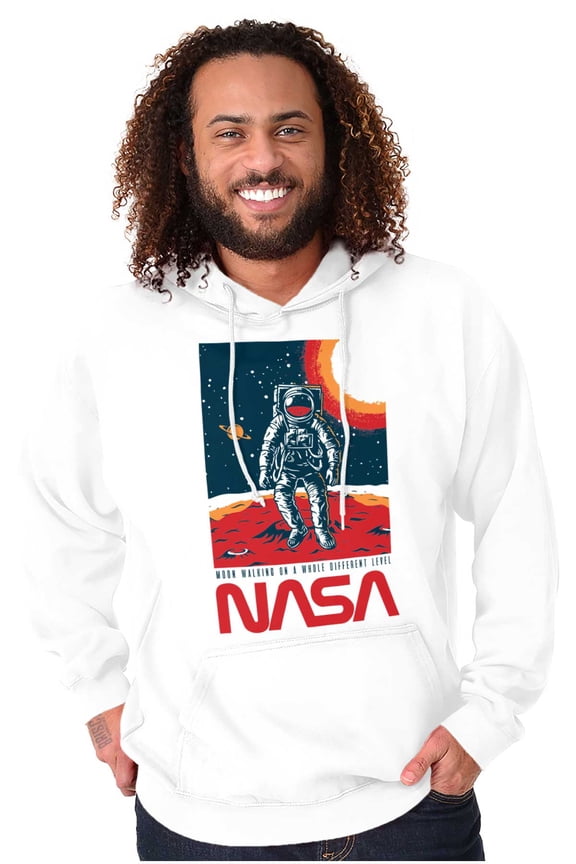 Landed on the Moon Astronaut Unisex Plus Size Hoodie Brisco Brands 2X