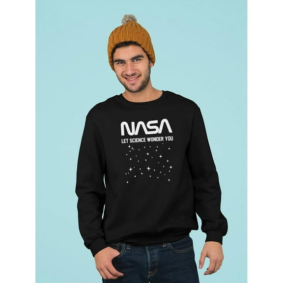 NASA Let Science Wonder You Nasa Logo Sweatshirt Men -NASA Designs, Male XX-Large