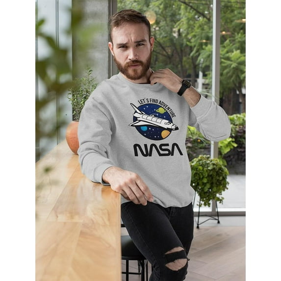 NASA Let's Find Adventure Nasa Design Sweatshirt Men -NASA Designs, Male 3X-Large