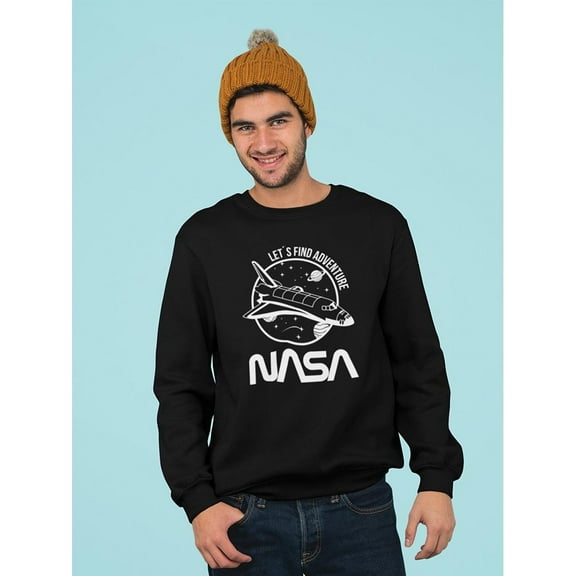 NASA Let's Find Adventure On Space Sweatshirt Men -NASA Designs, Male x-Large