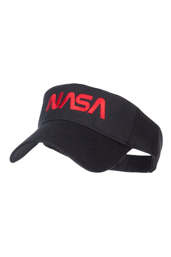 NASA Letter Logo Embroidered Sun Visor - Black OSFM