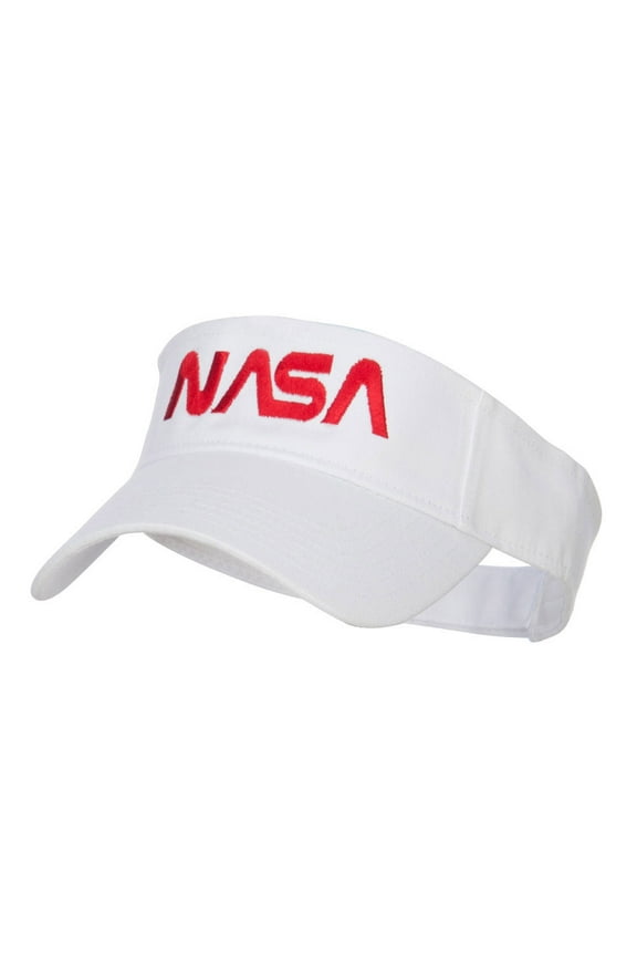 NASA Letter Logo Embroidered Sun Visor - White OSFM