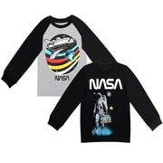 BENTEX NASA Little Boys 2 Pack Matching Family Long Sleeve T-Shirts Little Kid to Big Kid