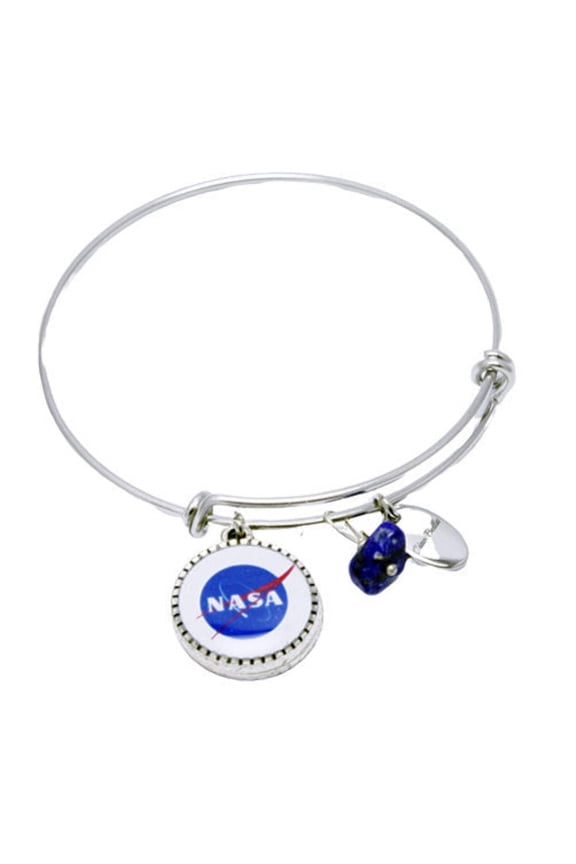NASA Logo Bangle Bracelet | Stainless Steel, Tarnish-Free | Space Fan Gift