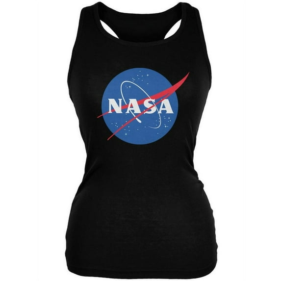 NASA Logo Black Juniors Soft Tank Top