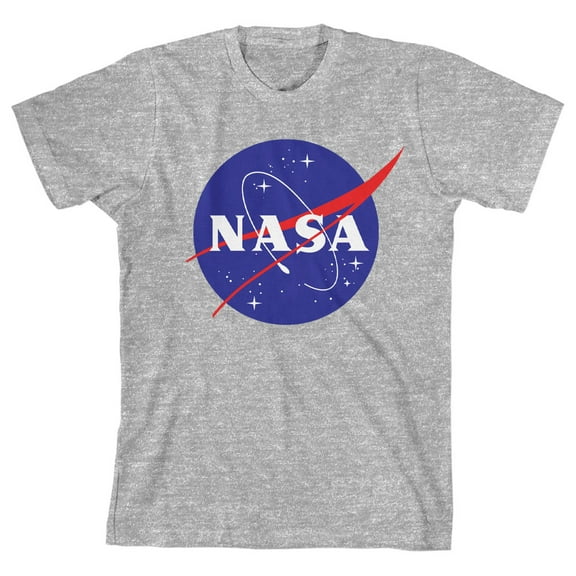NASA Logo Boy's Athletic Heather T-shirt-Small