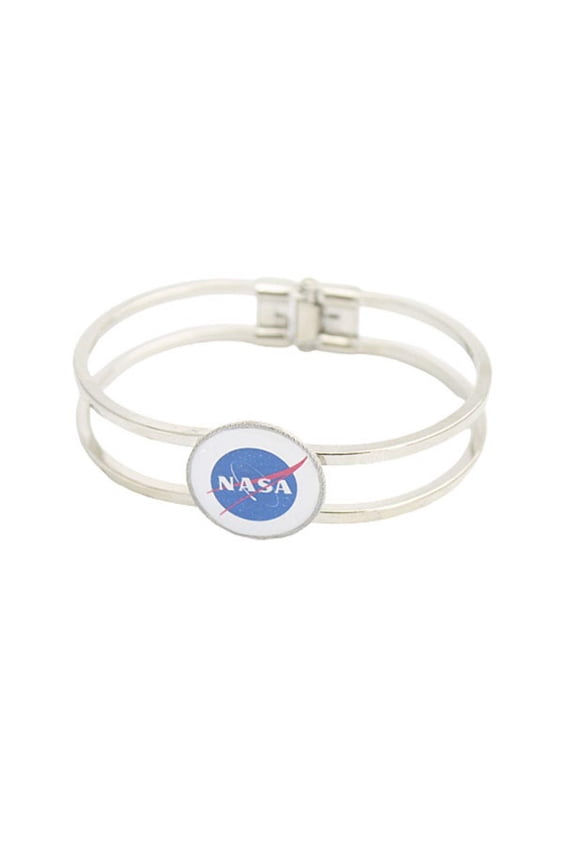 NASA Logo Bracelet | Silver Rhodium Tarnish-Free | Space Fan Gift