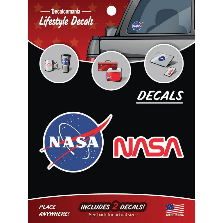 NASA Logo Decals - Set of 2 Vinyl Stickers for Cars or Truck Window- Space  NASA Sticker 