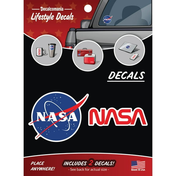 NASA Logo Decals - Set of 2 Vinyl Stickers for Cars or Truck Window- Space NASA Sticker
