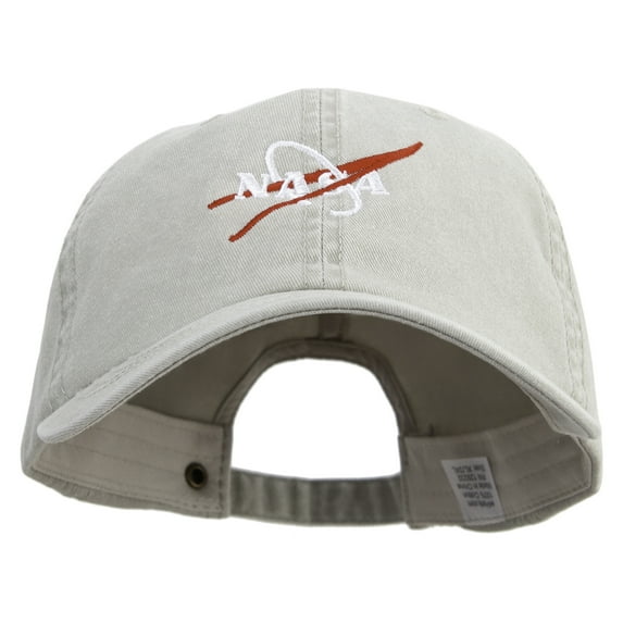 NASA Logo Embroidered Big Size Washed Pigment Dyed Cap - Stone XL-3XL