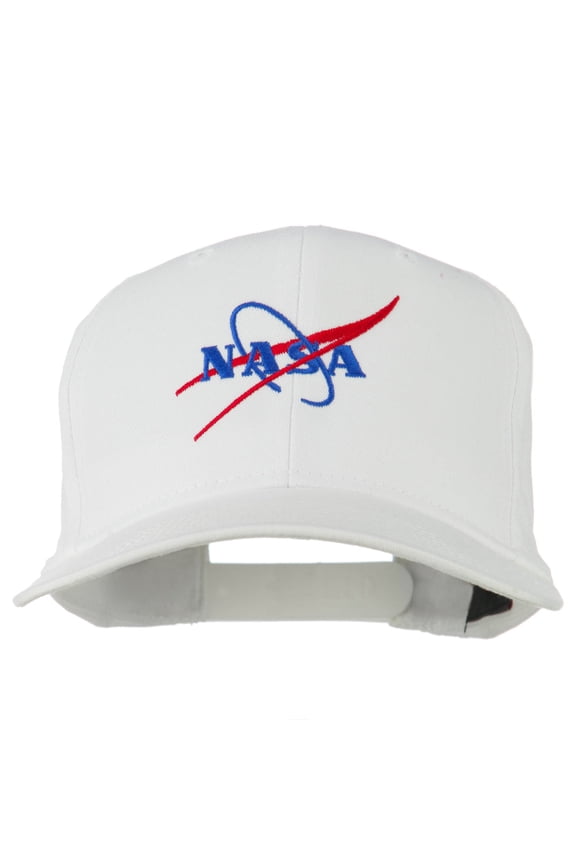 NASA Logo Embroidered Cotton Twill Cap - White OSFM