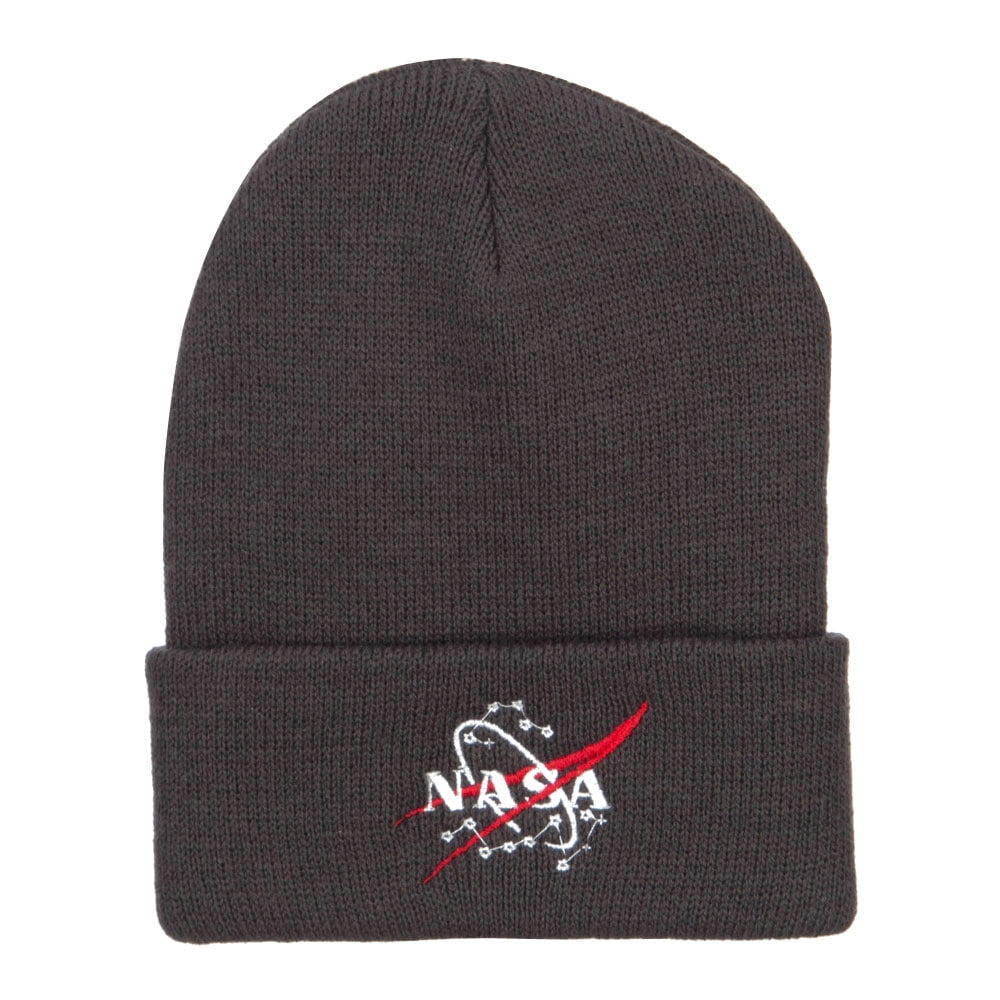 NASA Logo Embroidered Long Beanie - Dk Grey OSFM - Walmart.com