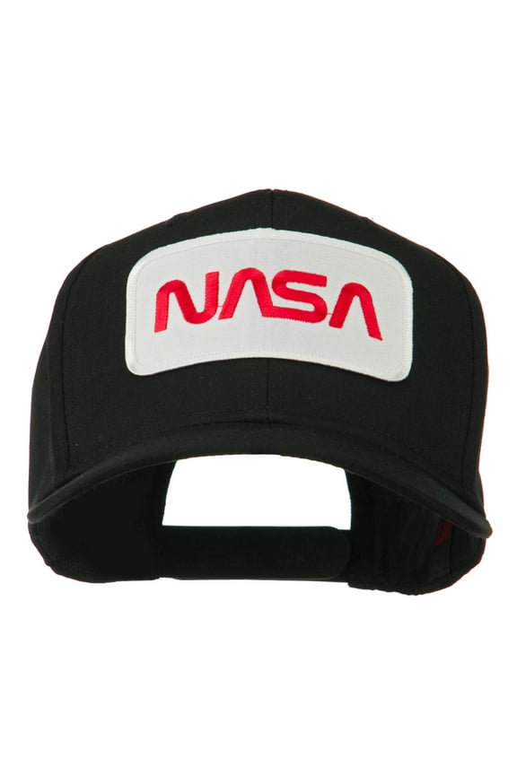 NASA Logo Embroidered Patched High Profile Cap - Black OSFM