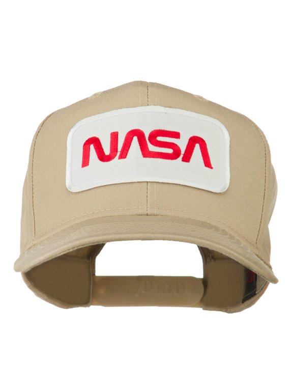 NASA Logo Embroidered Patched High Profile Cap - Khaki OSFM