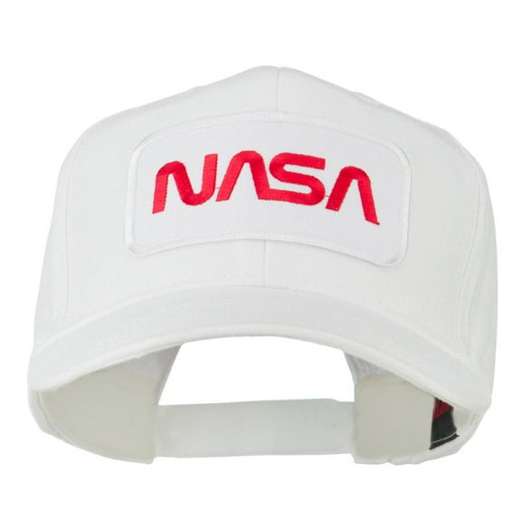 NASA Logo Embroidered Patched High Profile Cap - White OSFM