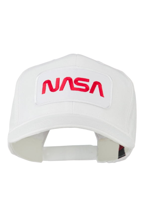 NASA Logo Embroidered Patched High Profile Cap - White OSFM