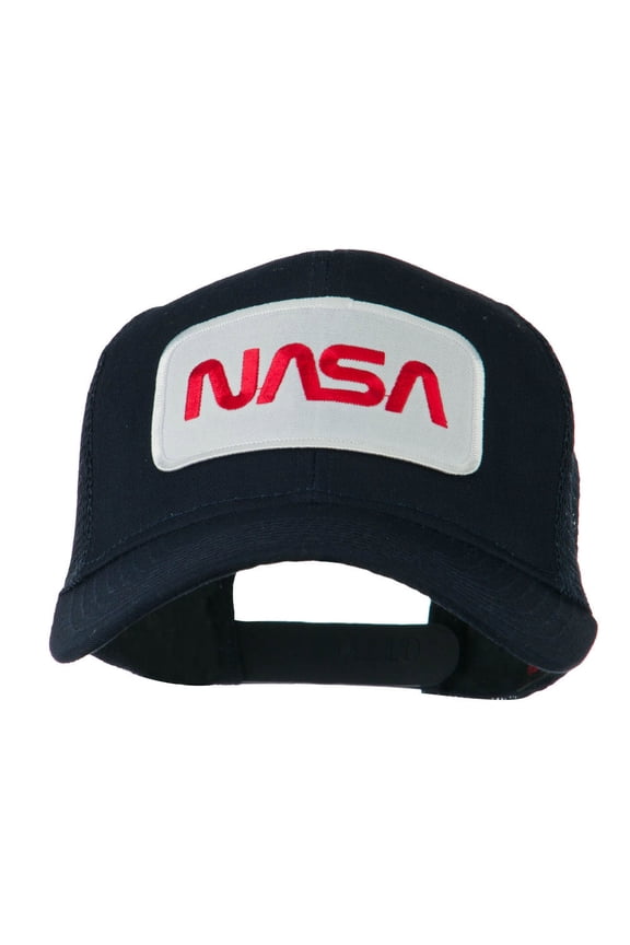 NASA Logo Embroidered Patched Mesh Back Cap - Navy OSFM