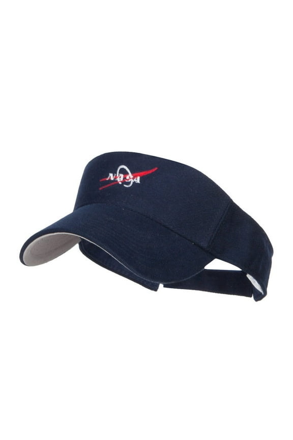 NASA Logo Embroidered Sports Visor - Navy OSFM