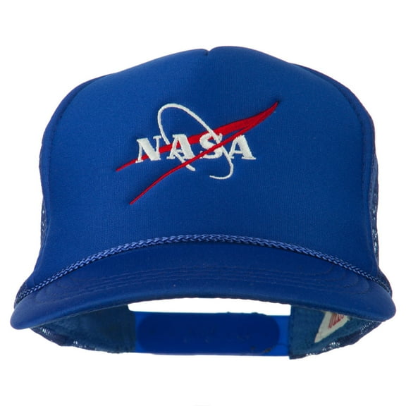 NASA Logo Embroidered Youth Foam Mesh Cap - Royal OSFM