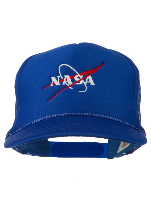 NASA Logo Embroidered Youth Foam Mesh Cap - Royal OSFM