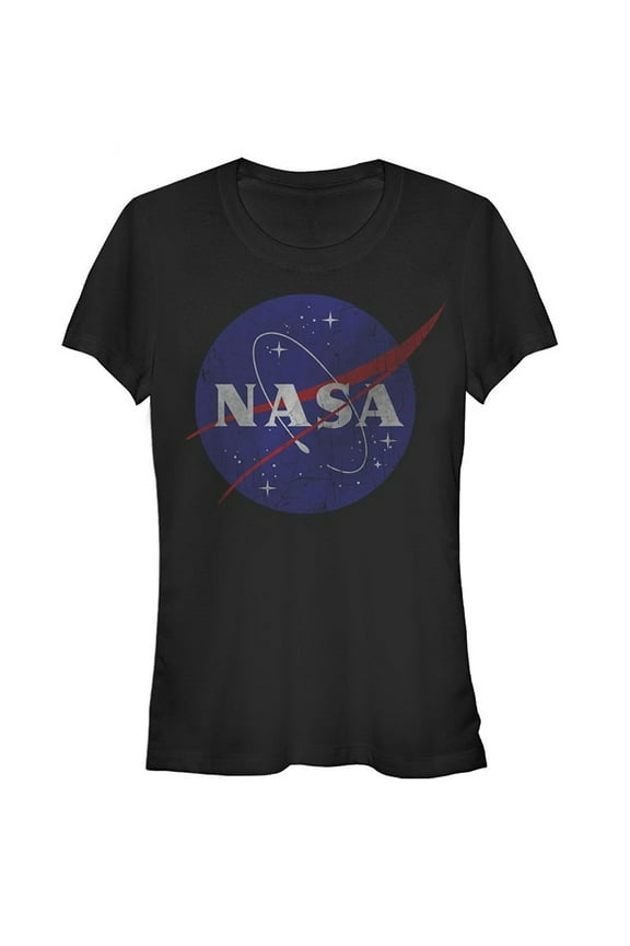 NASA Logo Juniors Black T-Shirt