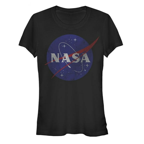NASA Logo Juniors Black T-Shirt