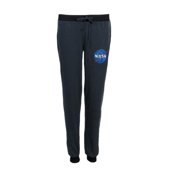 NASA Logo Juniors Pajama Pants Black X-LG