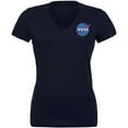 thumbnail image 1 of NASA Logo Juniors V-Neck T Shirt Navy X-LG, 1 of 1